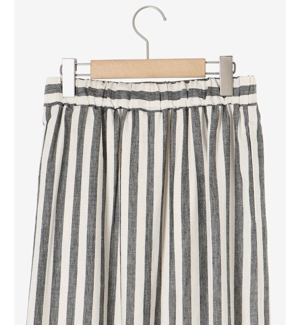  「レーヨン麻ストライプストレートスカート」|スカート|
