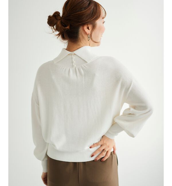 le.coeur blanc「バックパールエリニットプルオーバー」|ニット・セーター|