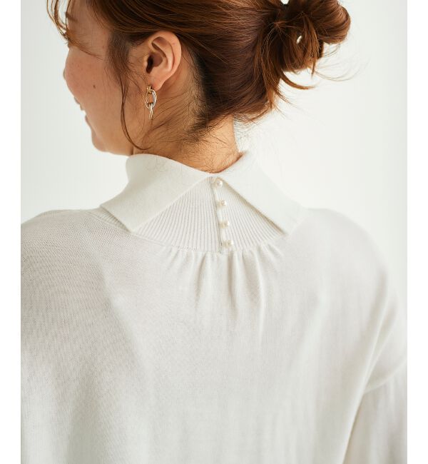 le.coeur blanc「バックパールエリニットプルオーバー」|ニット・セーター|