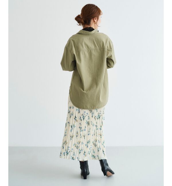 le.coeur blanc「サテンプリントランダムプリーツスカート」|スカート|