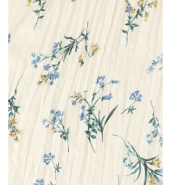 le.coeur blanc「サテンプリントランダムプリーツスカート」|スカート|