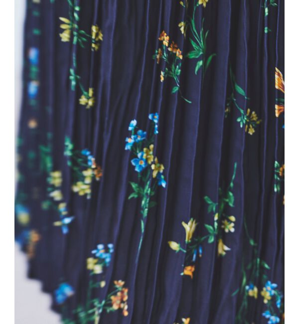 le.coeur blanc「サテンプリントランダムプリーツスカート」|スカート|