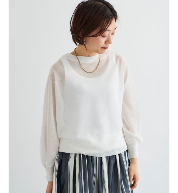 le.coeur blanc「シアー前後2WAYクルーカーディガン」|カーディガン|