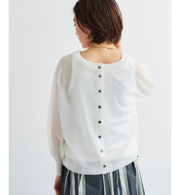 le.coeur blanc「シアー前後2WAYクルーカーディガン」|カーディガン|