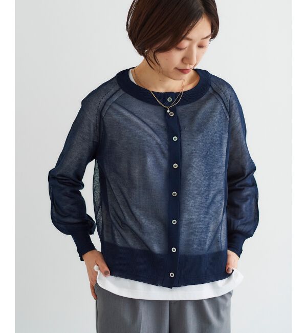 le.coeur blanc「シアー前後2WAYクルーカーディガン」|カーディガン|