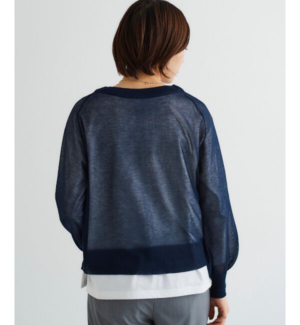 le.coeur blanc「シアー前後2WAYクルーカーディガン」|カーディガン|