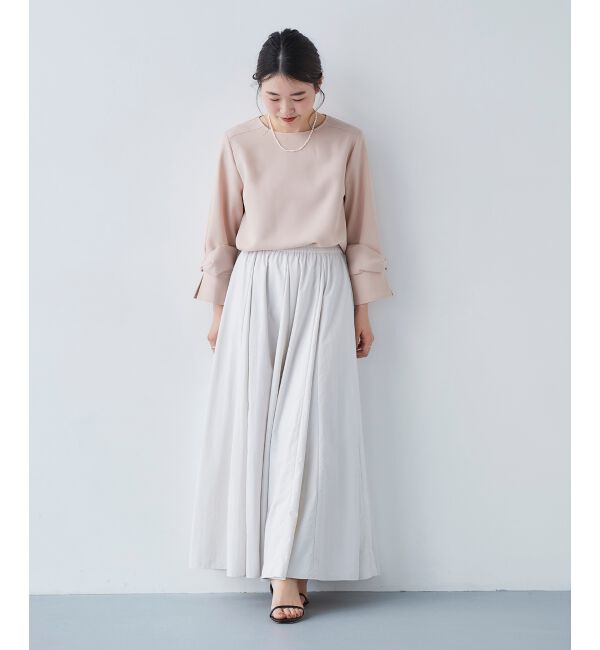 le.coeur blanc「ウエストリボンボリュームロングスカート」|スカート|
