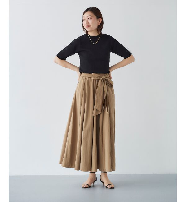 le.coeur blanc「ウエストリボンボリュームロングスカート」|スカート|