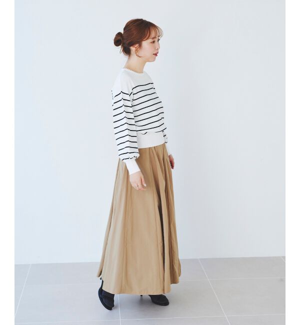 le.coeur blanc「ウエストリボンボリュームロングスカート」|スカート|