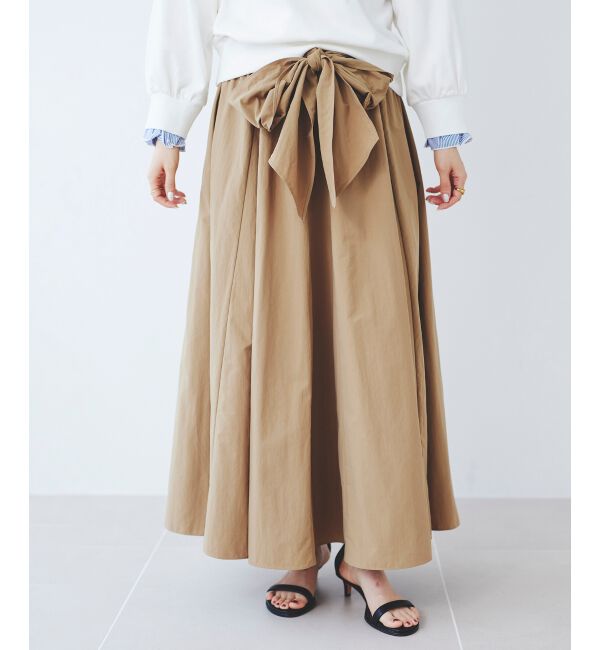 le.coeur blanc「ウエストリボンボリュームロングスカート」|スカート|