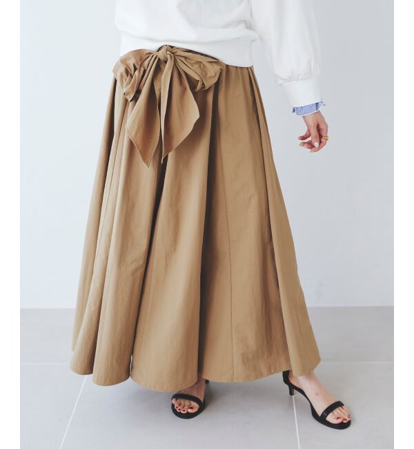 le.coeur blanc「ウエストリボンボリュームロングスカート」|スカート|