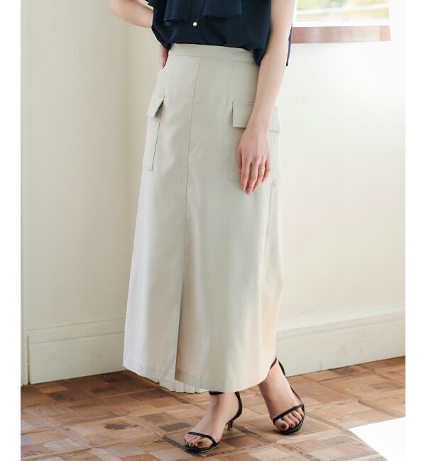 le.coeur blanc「《手洗い可能》ドライタッチカーゴポケットトラペーズスカート」|スカート|