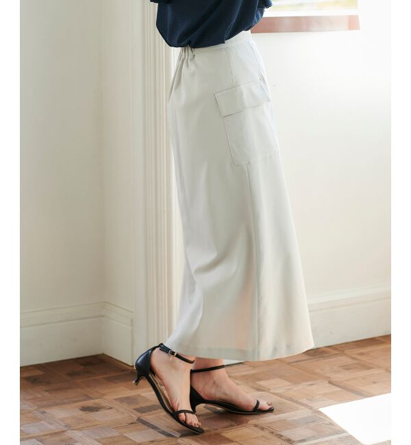 le.coeur blanc「《手洗い可能》ドライタッチカーゴポケットトラペーズスカート」|スカート|