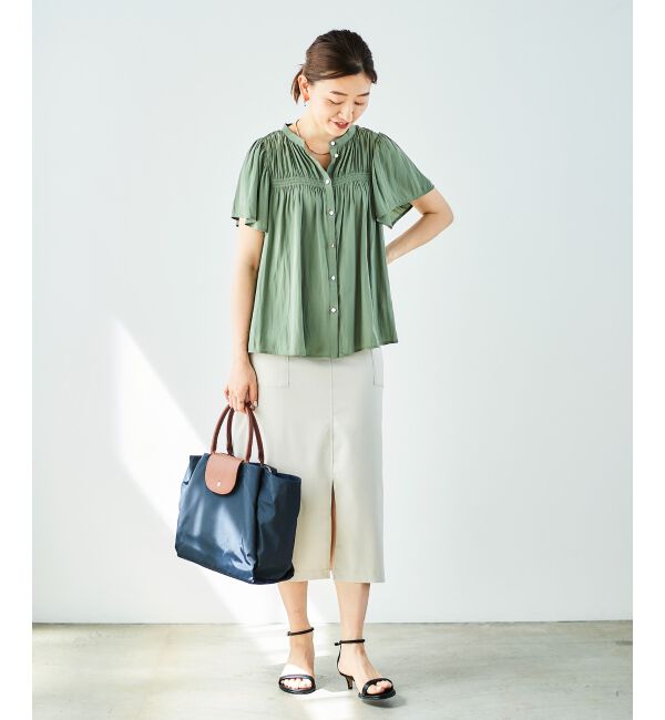 le.coeur blanc「《手洗い可能》ドライタッチカーゴポケットトラペーズスカート」|スカート|