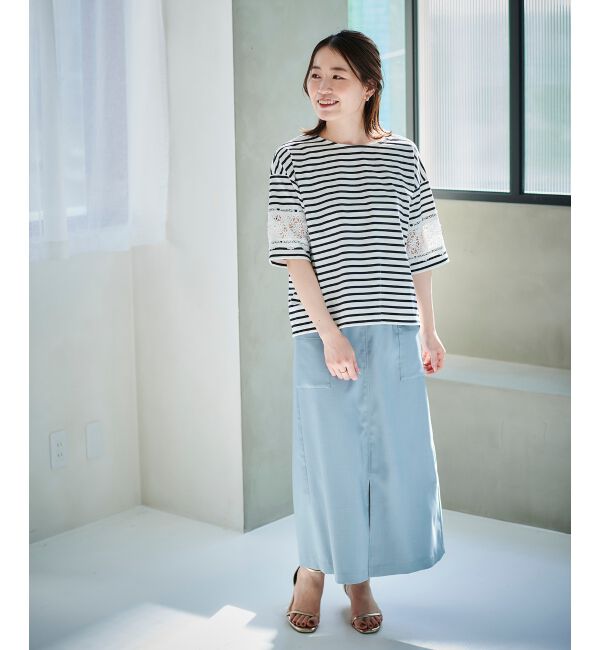 le.coeur blanc「《手洗い可能》ドライタッチカーゴポケットトラペーズスカート」|スカート|