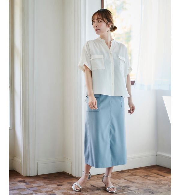 le.coeur blanc「《手洗い可能》ドライタッチカーゴポケットトラペーズスカート」|スカート|