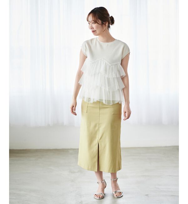 le.coeur blanc「《手洗い可能》ドライタッチカーゴポケットトラペーズスカート」|スカート|