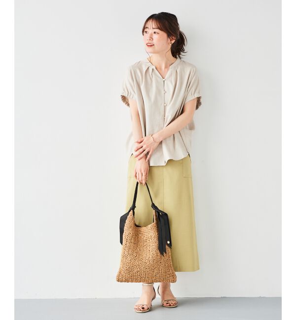 le.coeur blanc「《手洗い可能》ドライタッチカーゴポケットトラペーズスカート」|スカート|