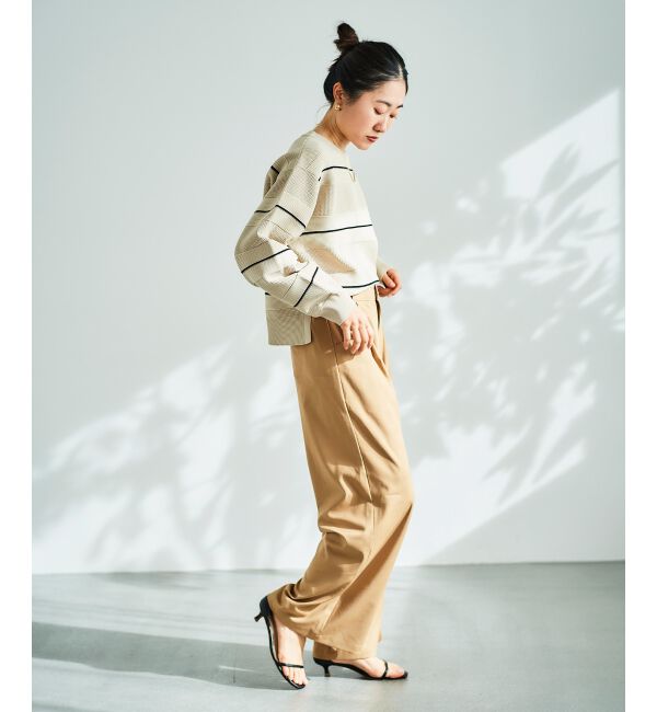 le.coeur blanc「マルチボーダーエステルニットプルオーバー」|ニット・セーター|