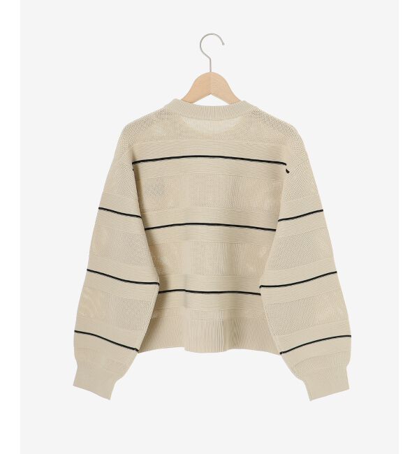 le.coeur blanc「マルチボーダーエステルニットプルオーバー」|ニット・セーター|