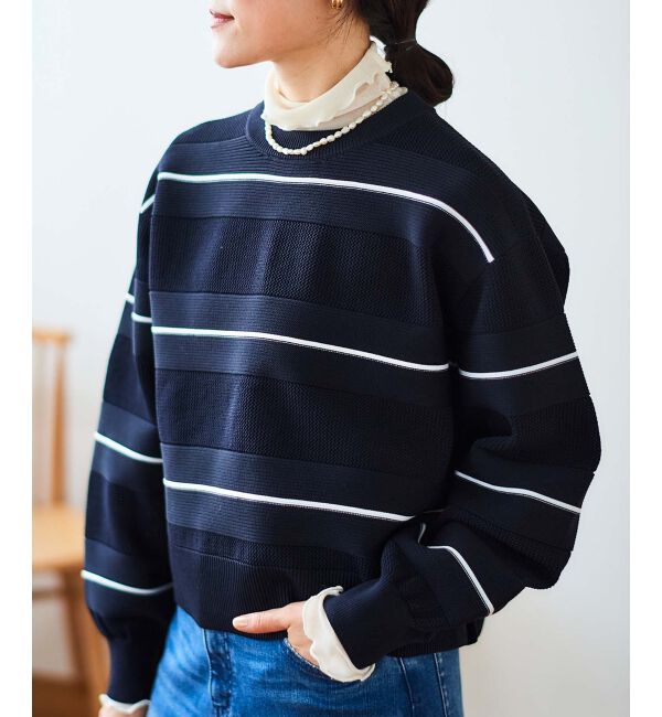 le.coeur blanc「マルチボーダーエステルニットプルオーバー」|ニット・セーター|