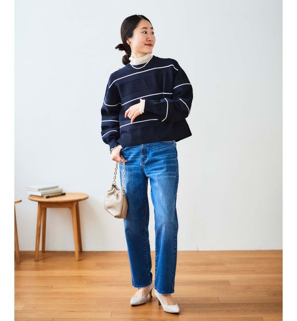 le.coeur blanc「マルチボーダーエステルニットプルオーバー」|ニット・セーター|