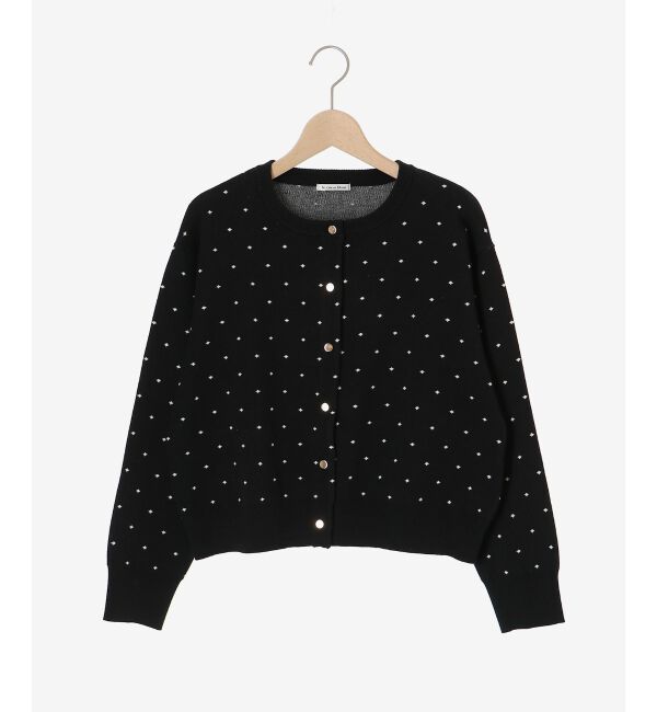  「ドットジャガードニットカーディガン」|カーディガン|