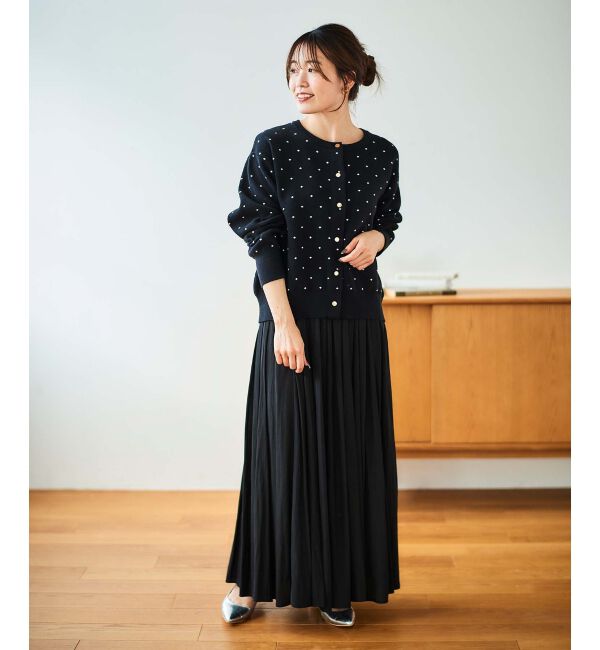  「ドットジャガードニットカーディガン」|カーディガン|