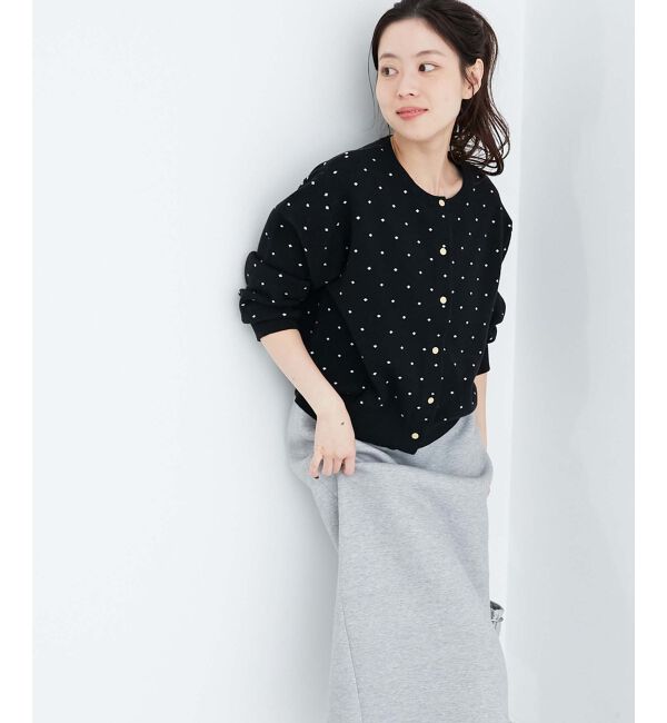  「ドットジャガードニットカーディガン」|カーディガン|