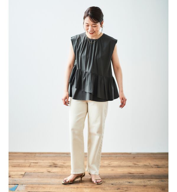  「ペプラムフリルノースリーブTEE」|Tシャツ・カットソー|