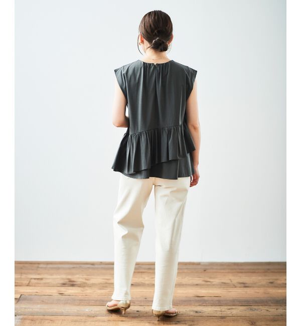 「ペプラムフリルノースリーブTEE」|Tシャツ・カットソー|
