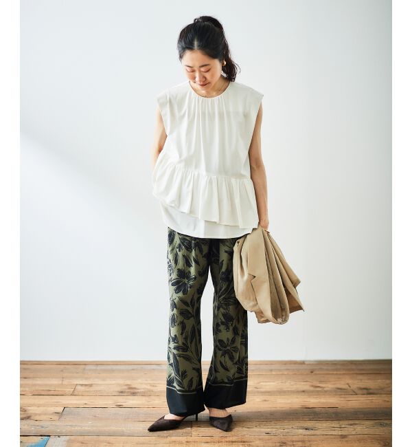  「ペプラムフリルノースリーブTEE」|Tシャツ・カットソー|