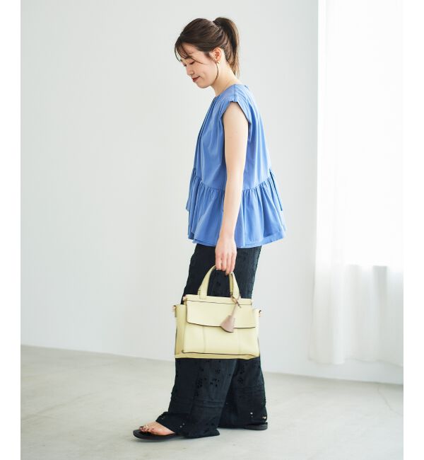  「ペプラムフリルノースリーブTEE」|Tシャツ・カットソー|