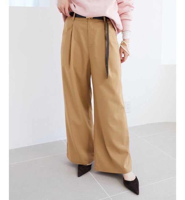 le.coeur blanc「サスペンダー付タックワイドパンツ」|その他|