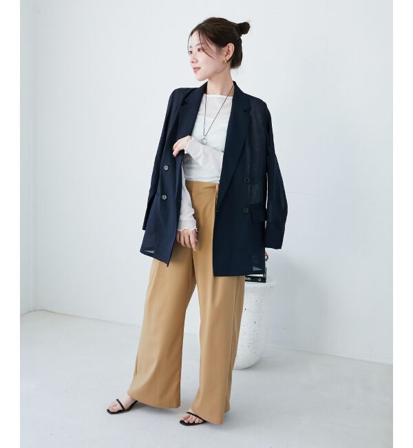 le.coeur blanc「サスペンダー付タックワイドパンツ」|その他|