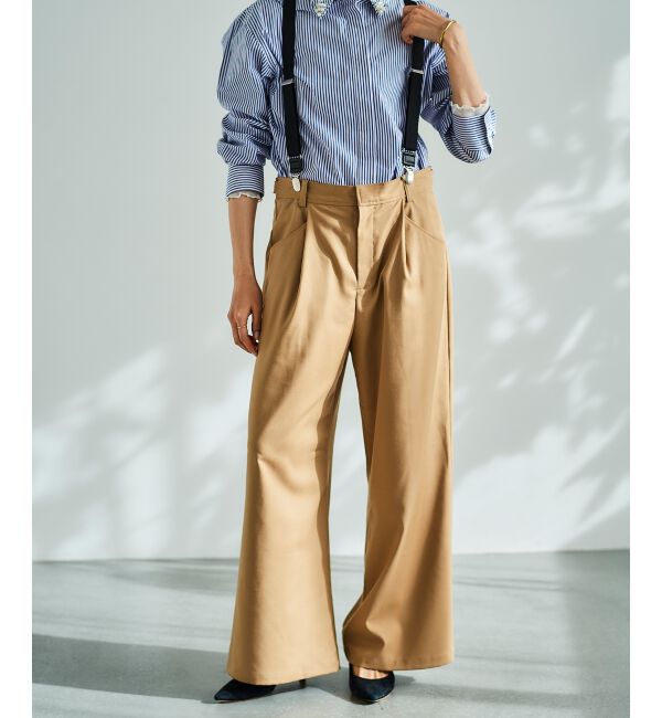 le.coeur blanc「サスペンダー付タックワイドパンツ」|その他|