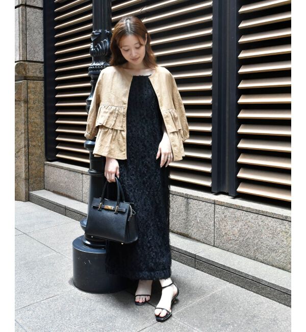  「《着映え◎》コットン麻フリルティアードジャケット」|その他|