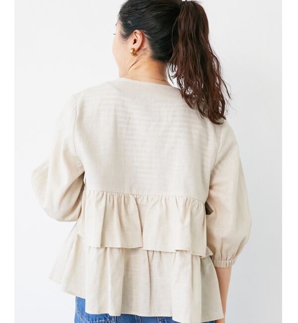  「《着映え◎》コットン麻フリルティアードジャケット」|その他|