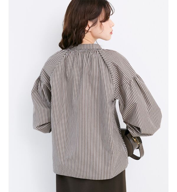  「シャーリングネックブラウス」|シャツ・ブラウス|
