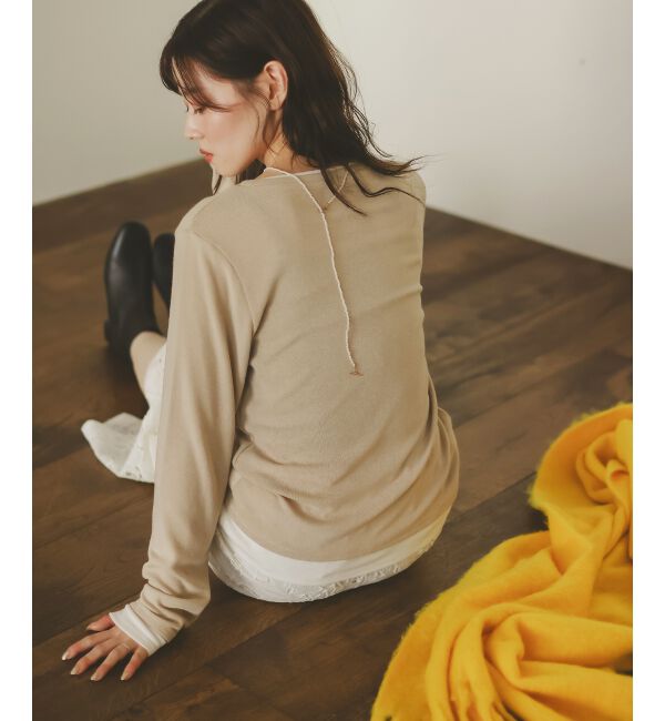  「レイヤードライクカットソー」|Tシャツ・カットソー|Ｌ／ベージュ