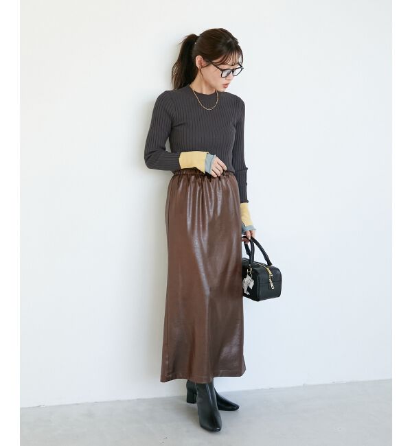  「《WEB限定アイテム》レイヤードカフス配色リブニット」|ニット・セーター|