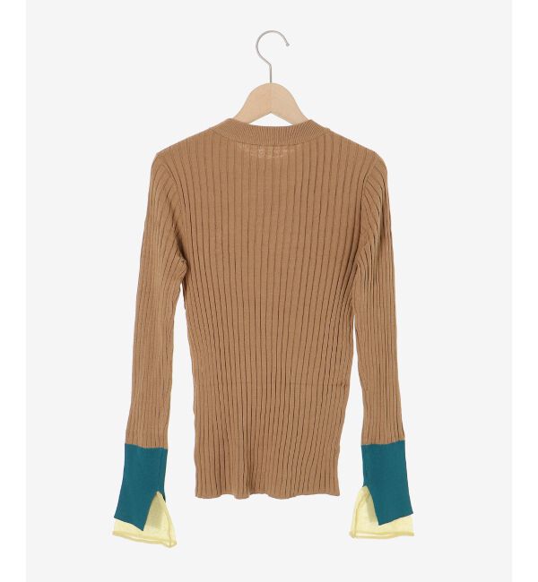  「《WEB限定アイテム》レイヤードカフス配色リブニット」|ニット・セーター|