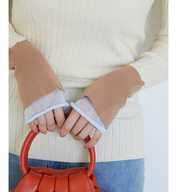  「《WEB限定アイテム》レイヤードカフス配色リブニット」|ニット・セーター|