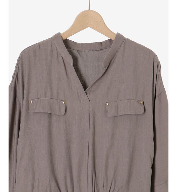  「リネンライクハーフスリーブワンピース」|ワンピース|