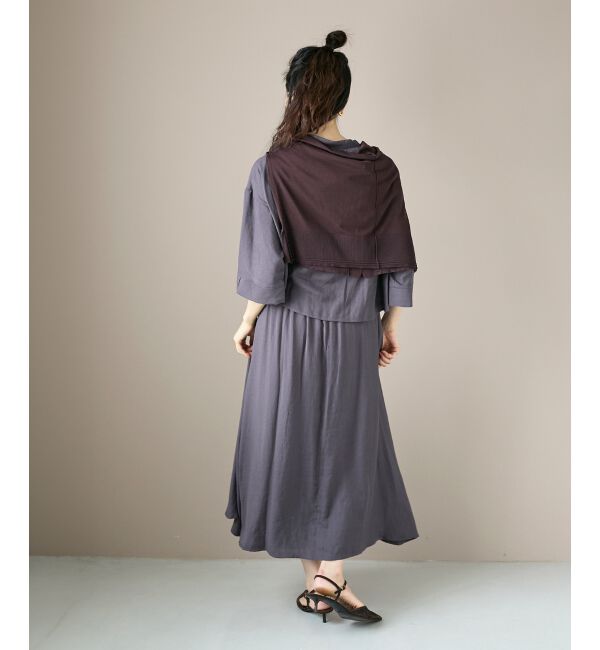  「リネンライクハーフスリーブワンピース」|ワンピース|