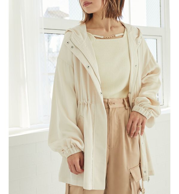 MAJESTICLEGON「ウエストきゅっとサテンブルゾン」|ブルゾン・スタジャン|