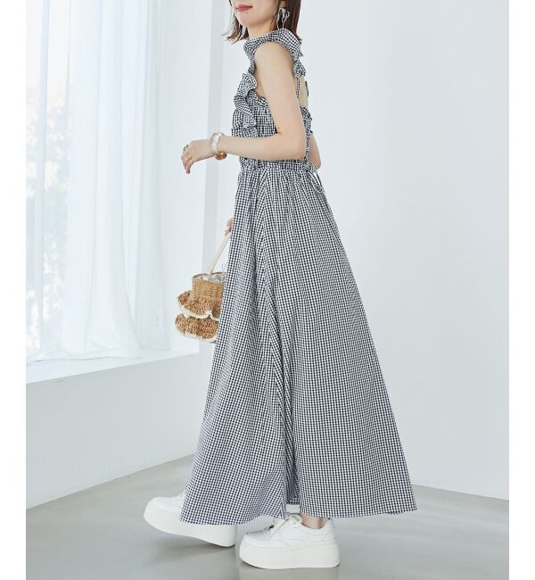 MAJESTICLEGON「フリルショルダーレースアップワンピ」|ワンピース|