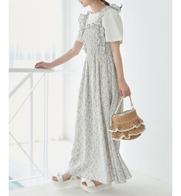 MAJESTICLEGON「フリルショルダーレースアップワンピ」|ワンピース|