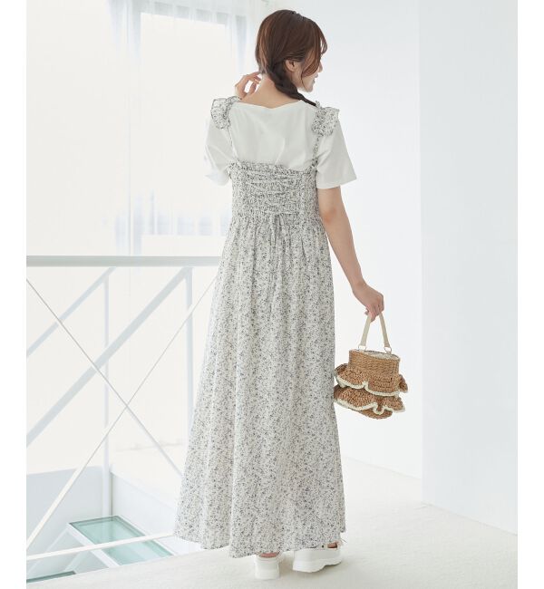 MAJESTICLEGON「フリルショルダーレースアップワンピ」|ワンピース|