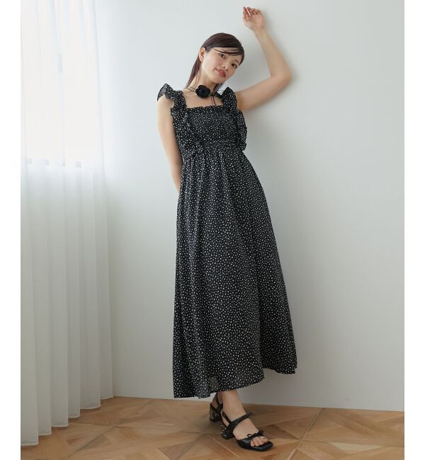 MAJESTICLEGON「フリルショルダーレースアップワンピ」|ワンピース|